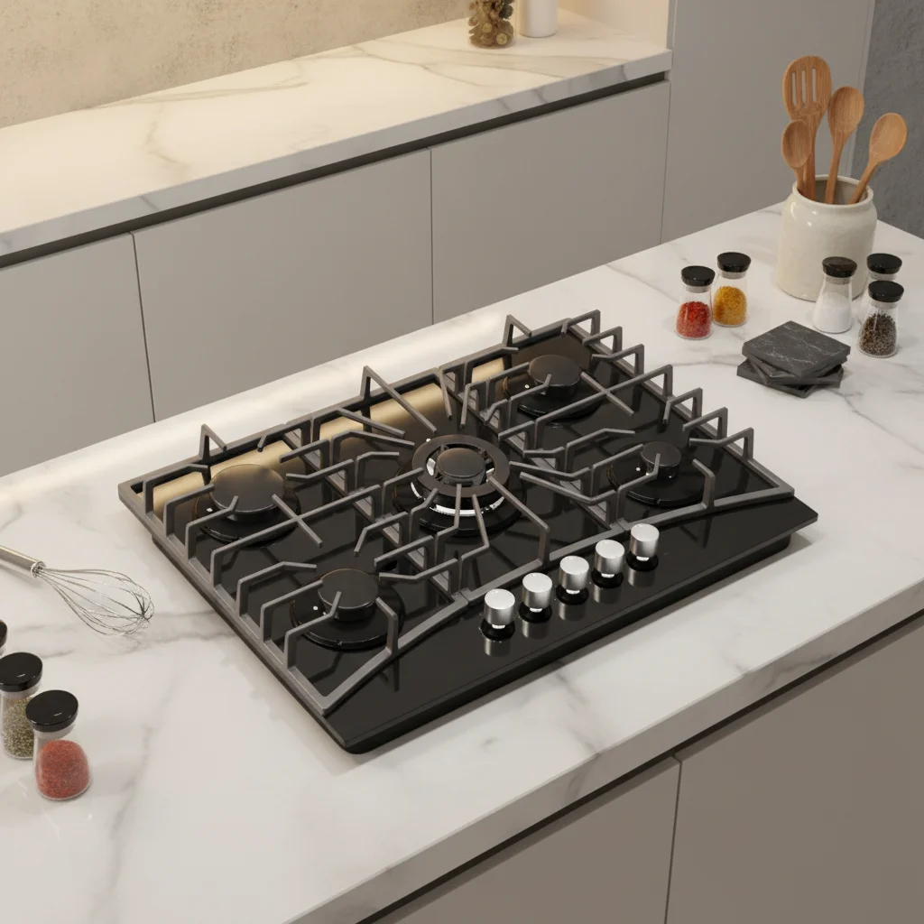Kitchen Cooking Appliances Gas Cooktop 5 burner Glass Top Built in Gas Stove