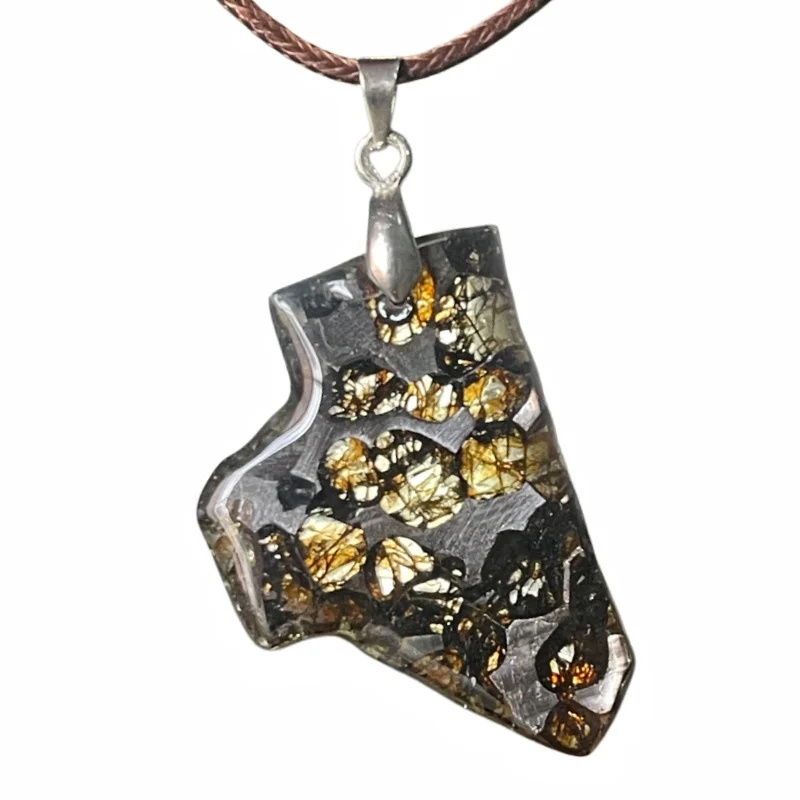 4.1g Seymchan Olive Meteorite manual Pendant Olive Meteorite Natural Olive Meteorite Necklace Pendant Specimen Collection- LB130