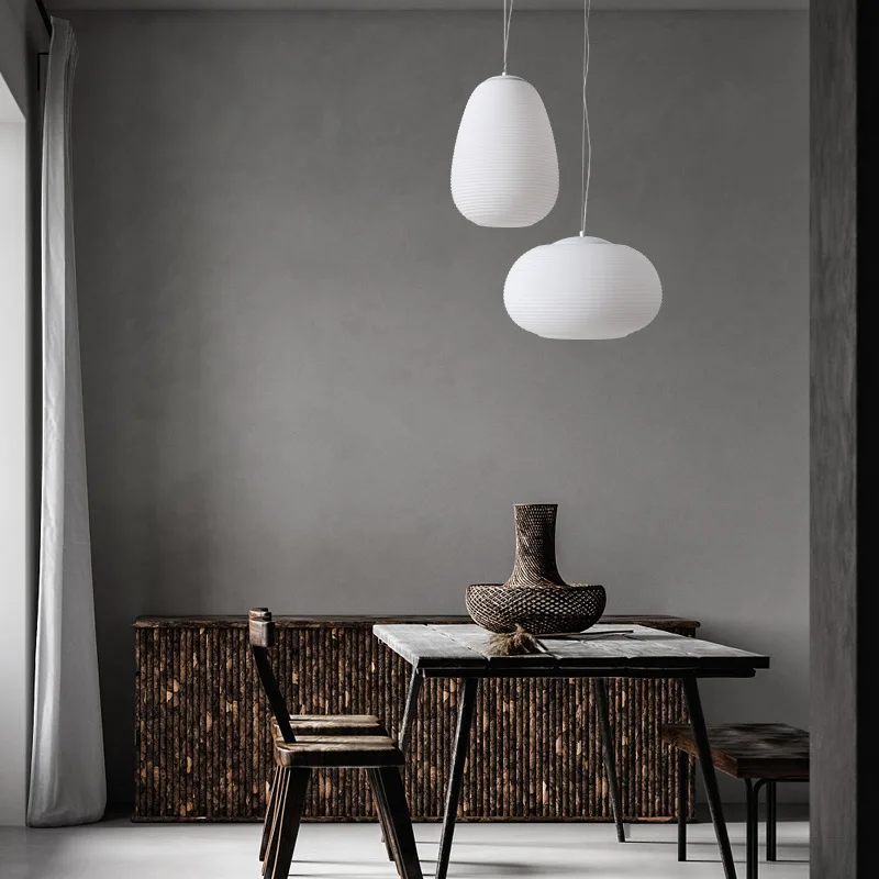 Model Room Lamp Nordic Cocoon Creative Danish Lamp Personalized Duplex Staircase Pendant Living Room Loft Glass Restaurant