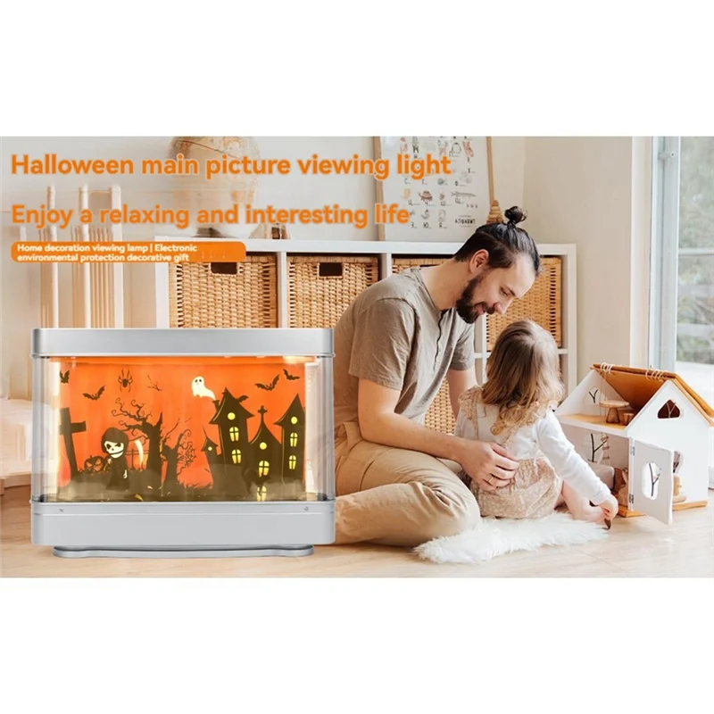 ABRB-물고기 탱크 라이트 수족관 장식 야간 조명 가상 할로윈 동적 LED 테이블 램프 룸 장식 홈, 사무실