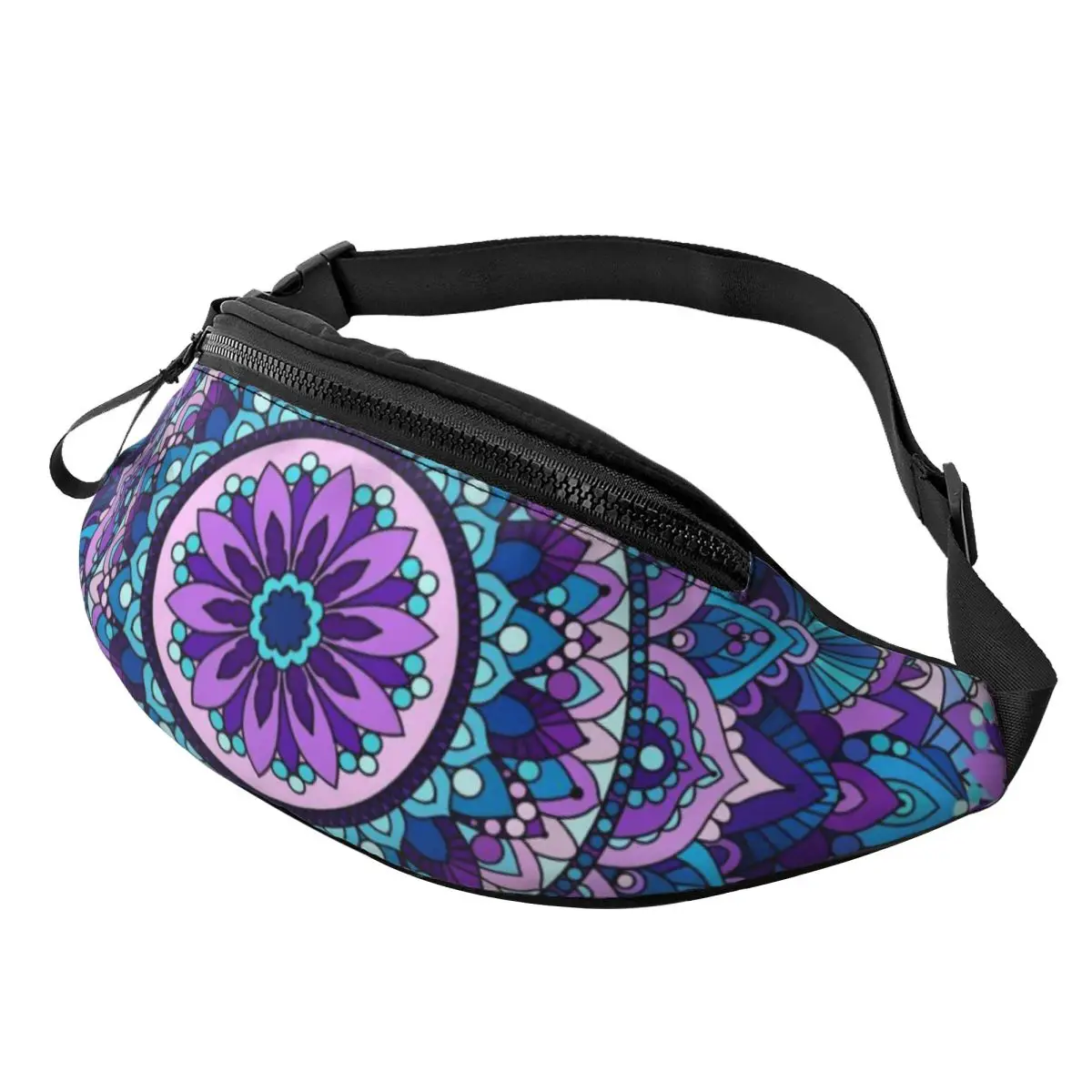 Custom Bohemia Ethnic Mandala Flower Pattern Fanny Pack for Men Women Cool Crossbody Waist Bag Traveling Phone Money Pouch