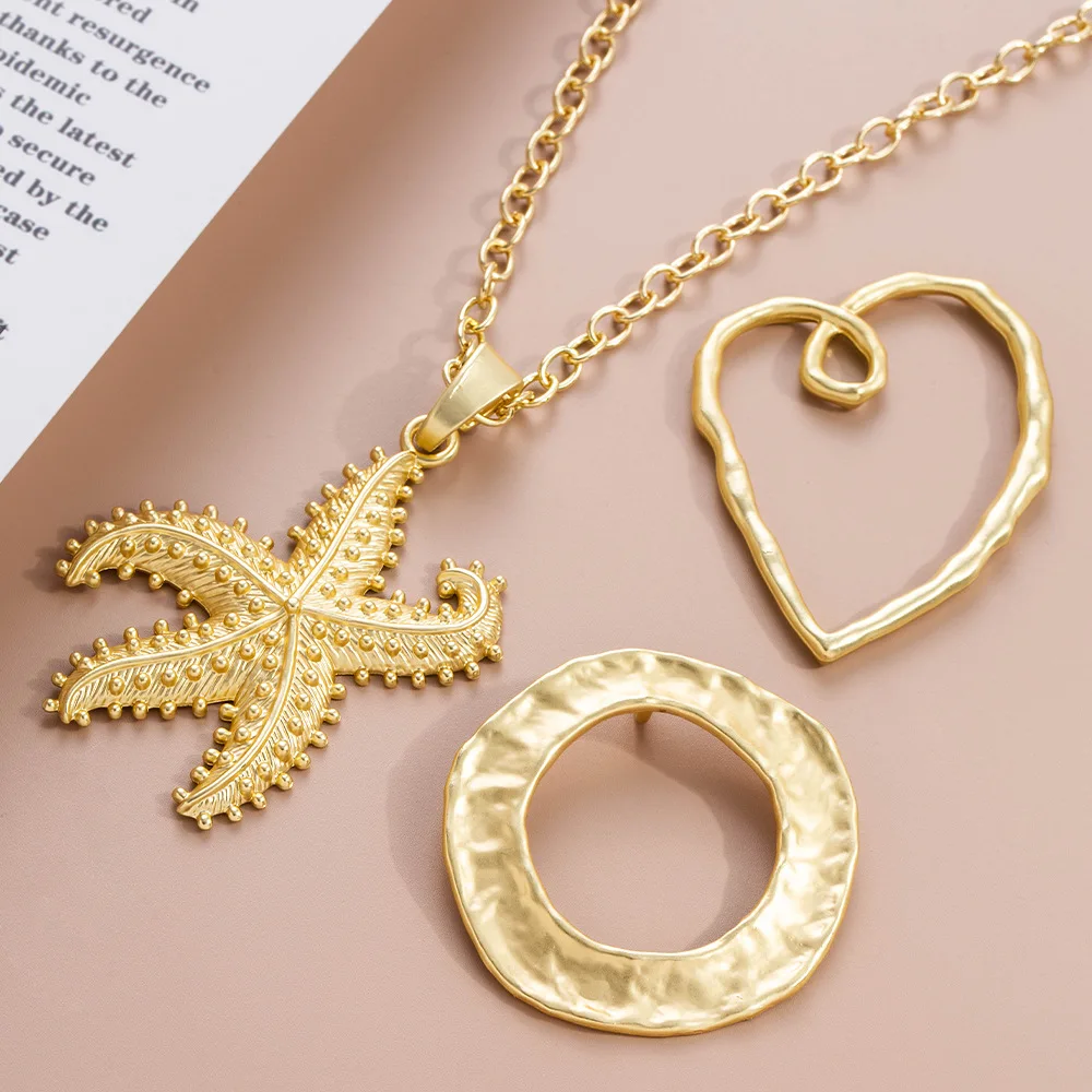 شعبية الرجعية قلادة كبيرة سبائك هندسية قلادة DIY مجوهرات اكسسوارات في أوروبا وأمريكا