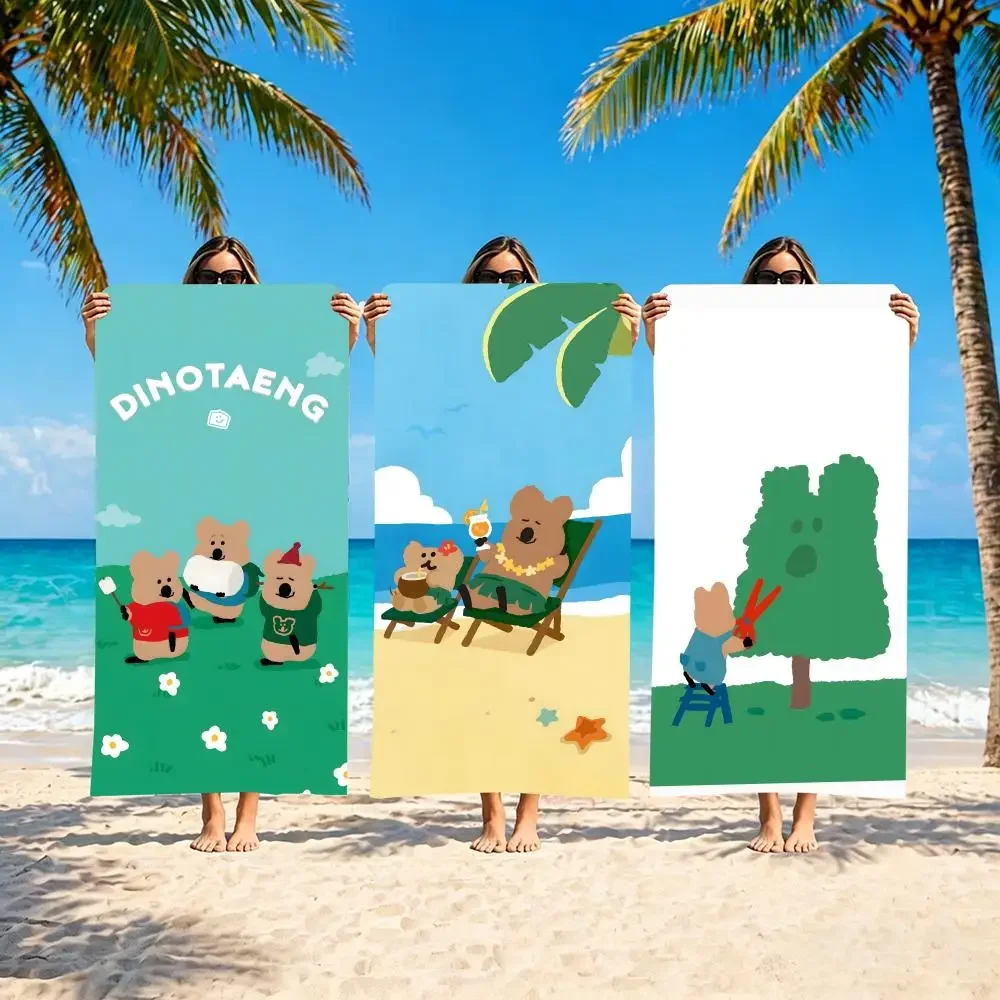 Art D-Dinotaeng Cute Quokka Towel Soft Pool Gift For Travel Gym Shower Cool Camping Quick Dry Sports Large Beach Towel