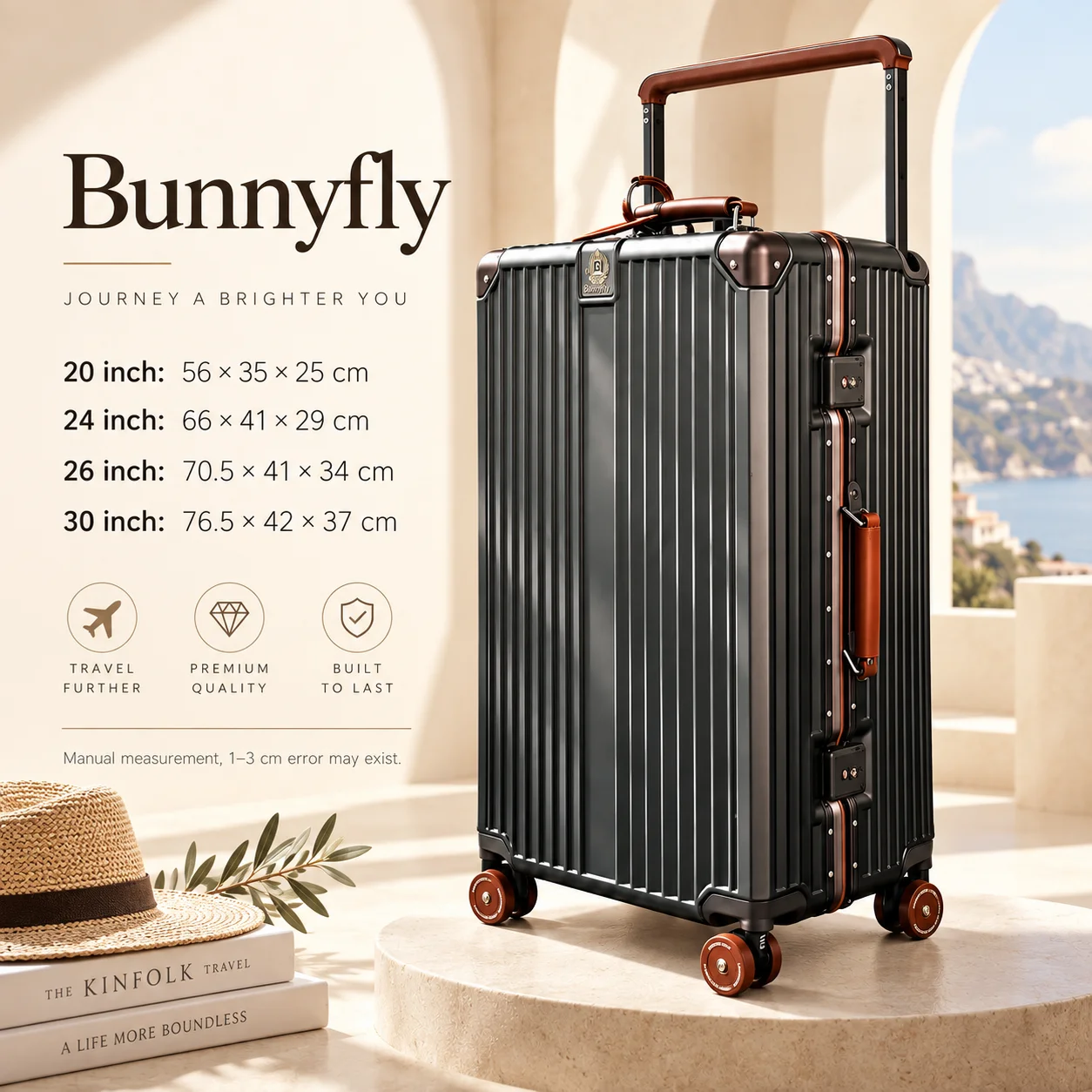 Bunnyfly Premium Hard Shell Luggage 20-30 Inch Spinner Suitcase with TSA Lock, Reinforced Frame & Wheels