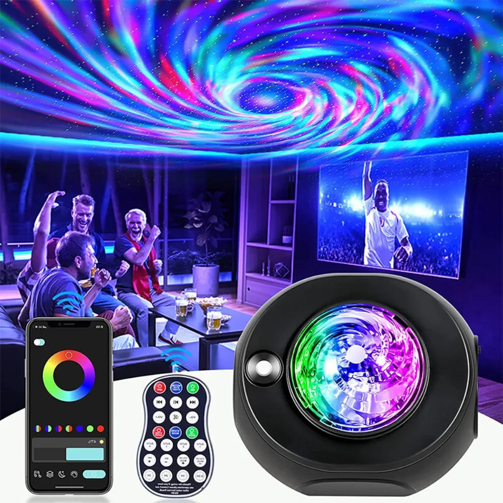 Bluetooth Music Starry Sky Projector Light APP Remote Control Water Pattern Lamp Laser Starry Night Light Atmosphere Stage Light