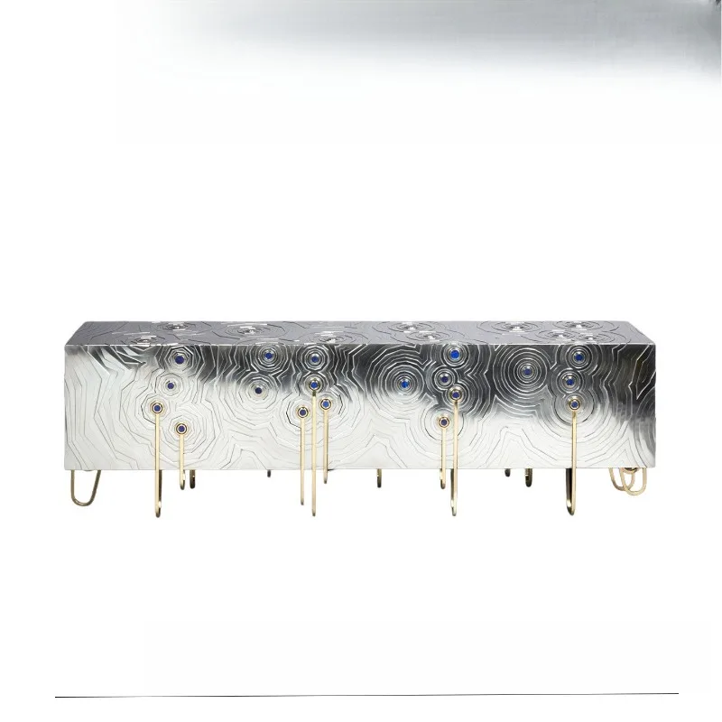 Art storage cabinets, light luxury, high-end entryway, decorative cabinets, villas, wall-walled stainless steel sideboards