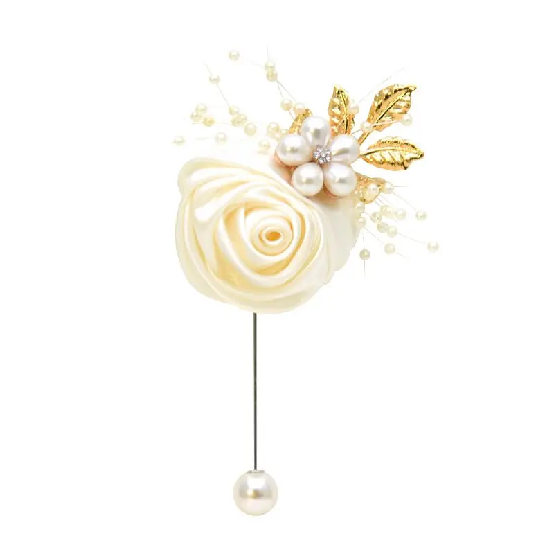 Groom Boutonniere Men Wedding Witness Brooch Silk Rose Boutonniere Man Corsage Pins Wedding Boutonniere Flower Prom Party