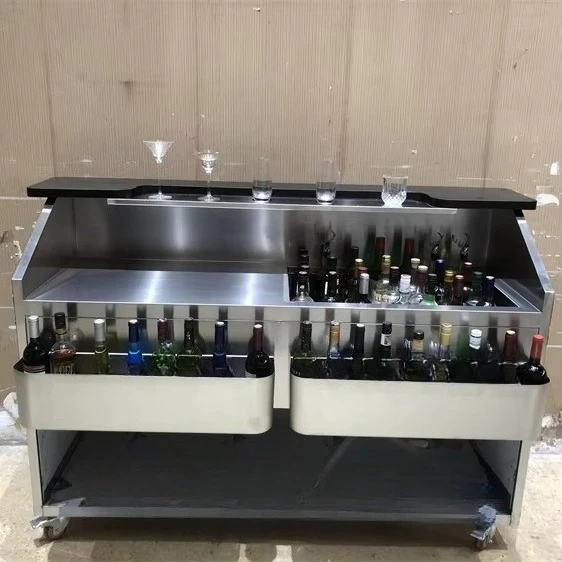 

Барная стойка YT-170 из нержавеющей стали с индивидуальными размерами, высокоэффективная, современный дизайн, для коктейль-баров и барменов