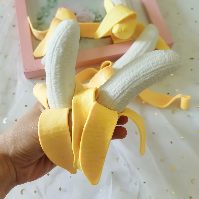 Espremer e jogar brinquedo de alívio do estresse fruta banana melancia morango, adequado para crianças e adultos presentes de férias