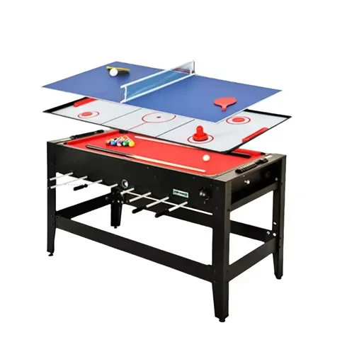 4 in 1 Multi Game Table Rotating Air Hockey Foosball Table Tennis and Billiards Plastic Football Educational Toy Combo Set