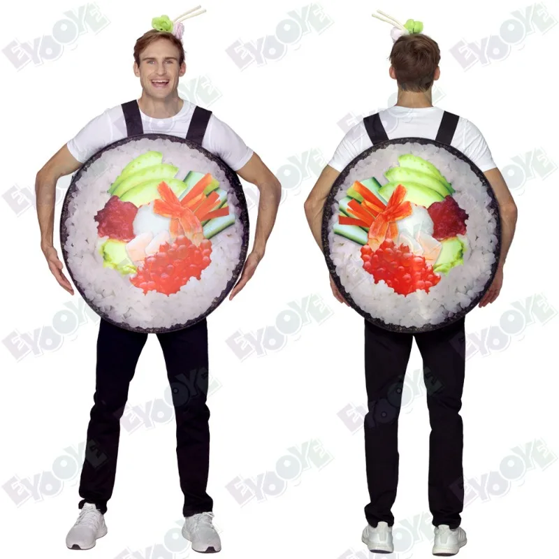 

Костюм для ролевых игр в суши, забавный костюм для фотозоны в стиле ресторана, креативный костюм для семейных игр в роли