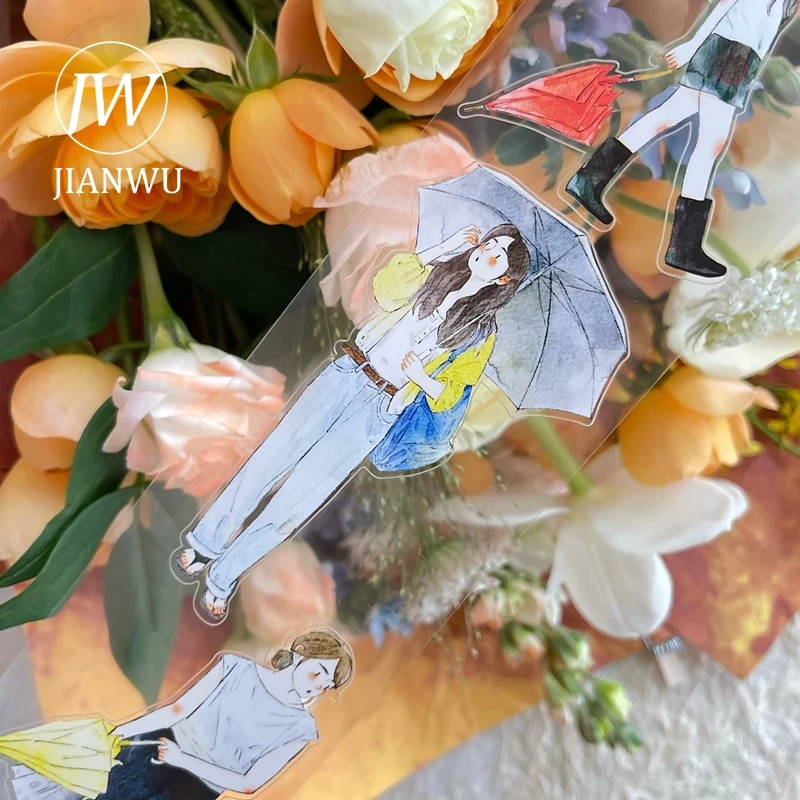 jianwu-60mm-10m-vintage-girl-character-umbrella-landscape-material-collage-scrapbooking-pet-tape-creative-diy-journal-stationery