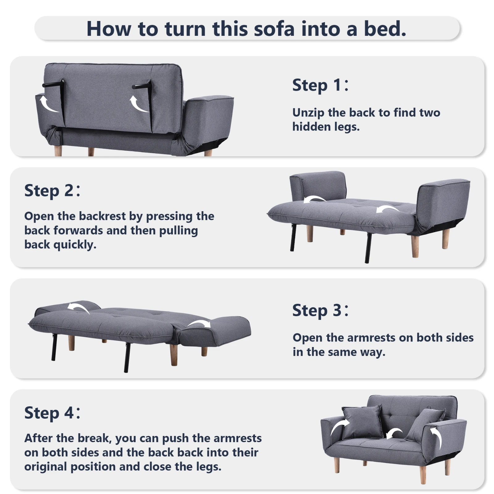 أريكة سرير صغيرة حديثة وبسيطة رمادي الفانيلا أريكة غرفة المعيشة 2 مقاعد أريكة أريكة أريكة كرسي النائم #5