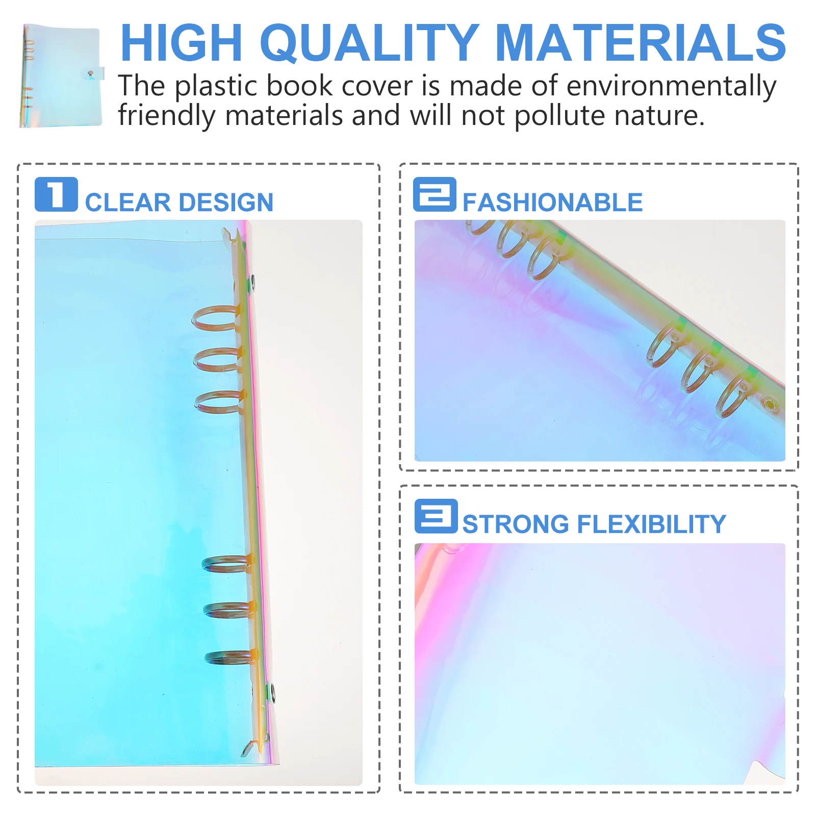 

1Pcs Loose Leaf Book Protective Cover Plastic PVC Waterproof Notepad Book Cover for School Use School Supply