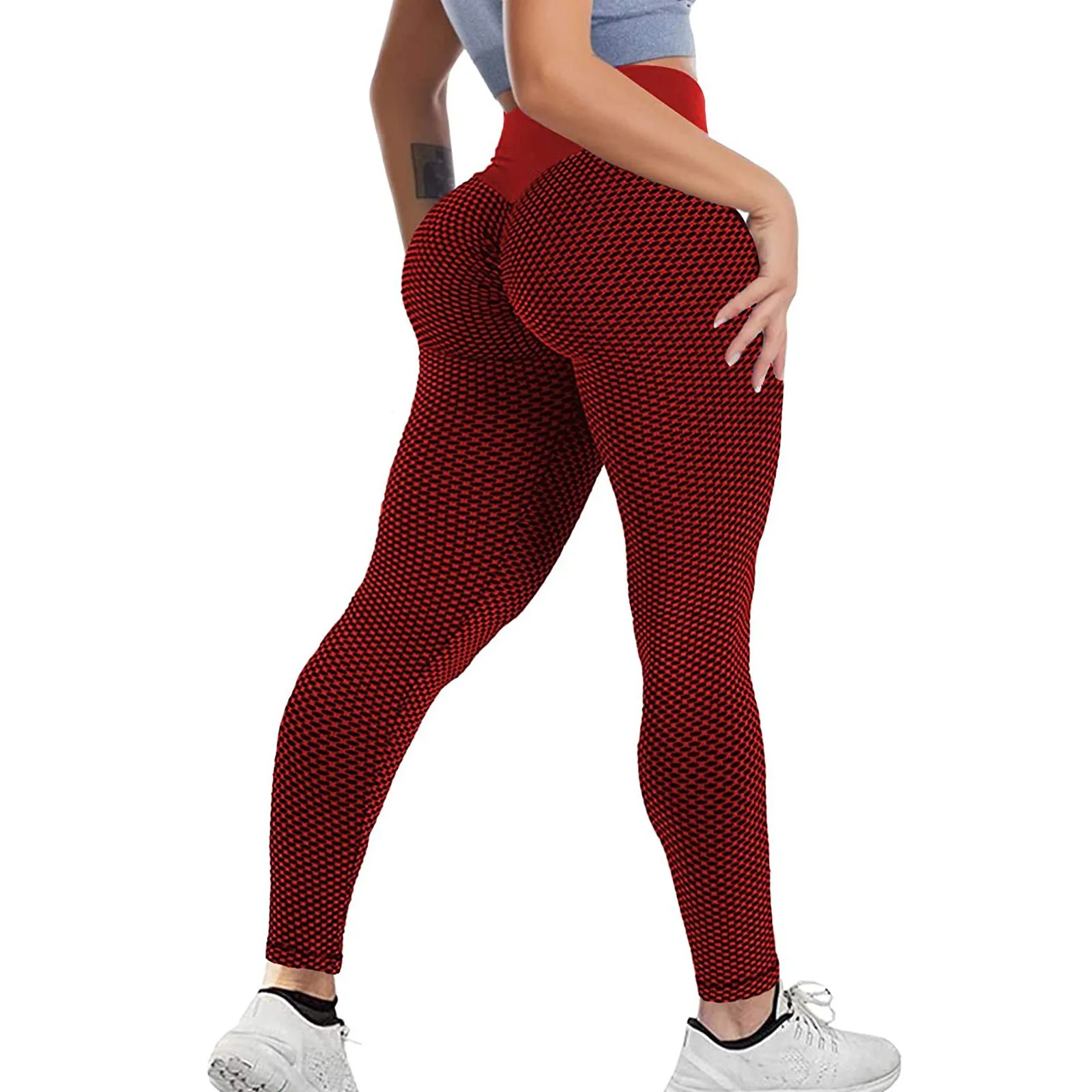 High Waisted Frosted Yoga Pants External Wear Hip Lifting Training Fitness Pants Tight Fitting Quick Drying and Ironing Legging