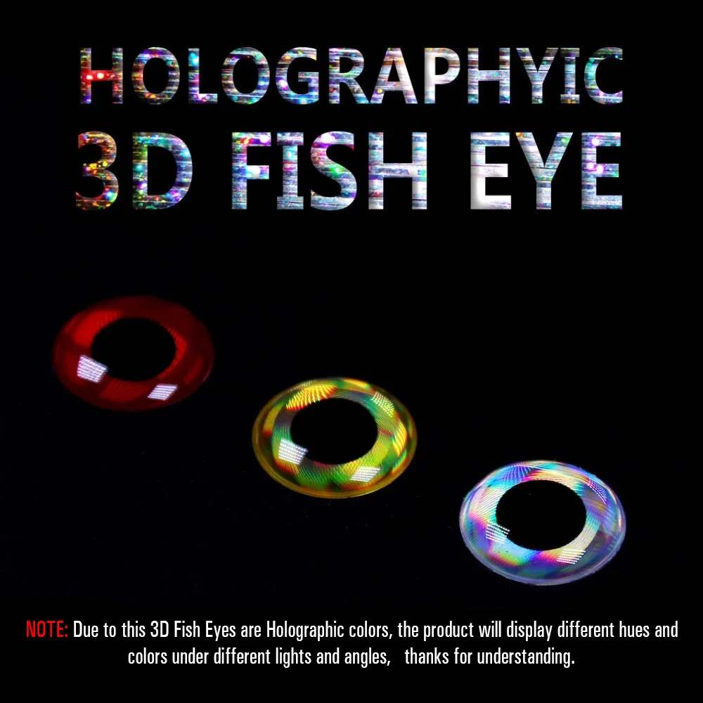 Lionriver Holographic 3D Fishing Lure Eyes Simulation Eyeball For Jig Baits Crankbaits Artificial LuresDIY Eye Fishing Tackle