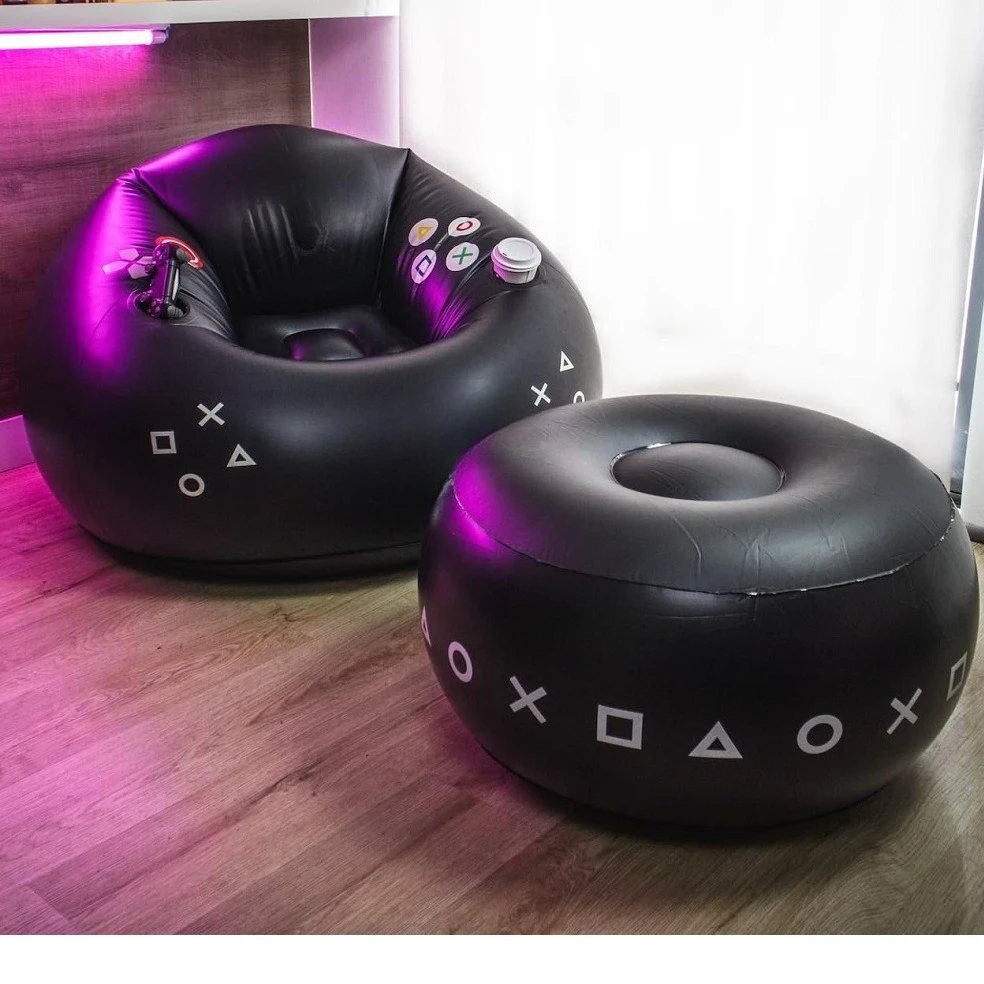 PVC e-sports inflatable sofa chair creative game back chair bedroom flocking sofa