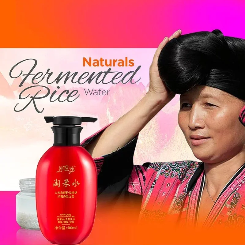 500ml Rice Water Shampoo Anti-hair Loss Rapid Growth Anti-dandruff Anti-itch Oil Control Professional Nourish Hair Care