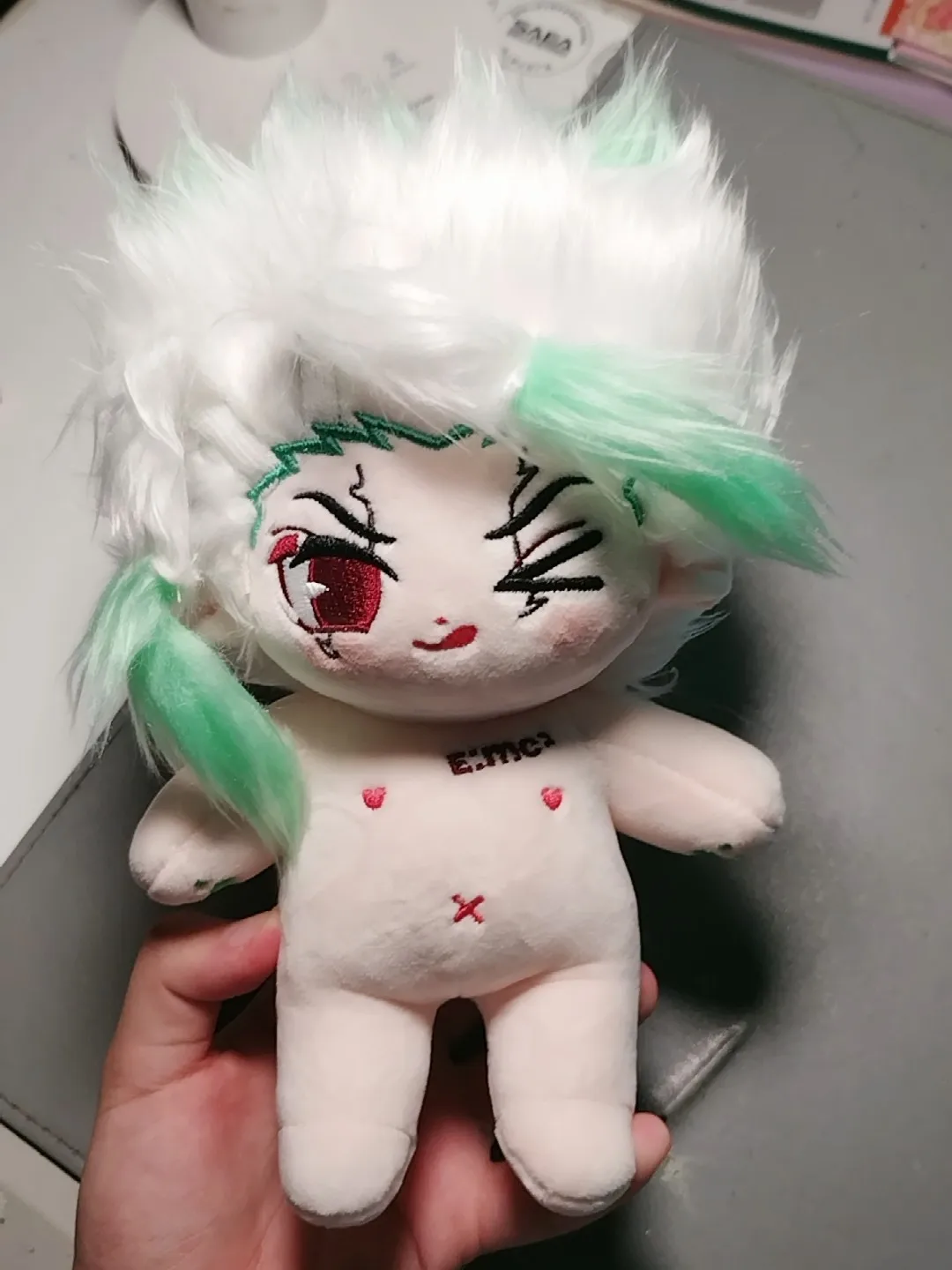 Ishigami Senkuu Boy Stone Doll 20 سم لعبة قلادة فستان لعبة كرتونية أنيمي كوسبلاي هدية للأطفال