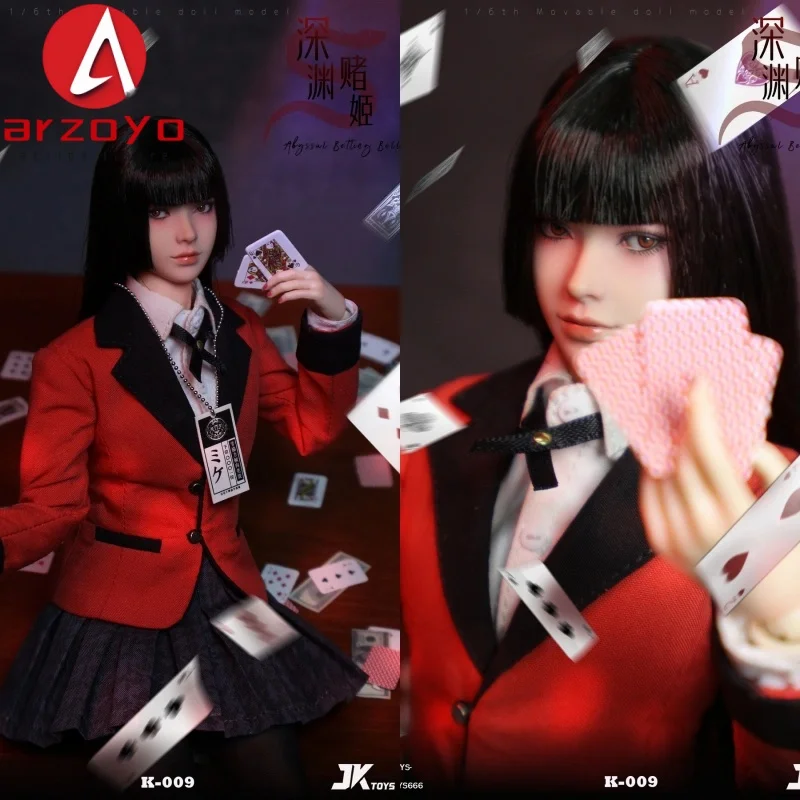 

JKTOYS K-009 1/6 Abyssal Betting Belle Yumeko Имплантат волос Подвижные глаза Фигурка 12 дюймов Женский солдат Модель Полный набор Коллекционировать