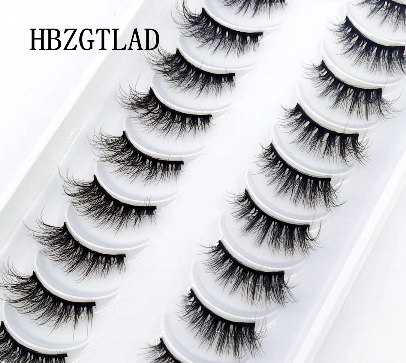 New 10 Pairs Half Eye Lashes Natural False eyelashes Handmade Faux 3D Mink Lashes Makeup Tools Reusable Eyelash Extension