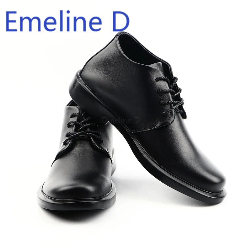 

Thick Soled Lace Up Formal Business Shoes Fashionable Minimalist Trendy Men's Leather Round Toe Versatile Flat Casual Shoes