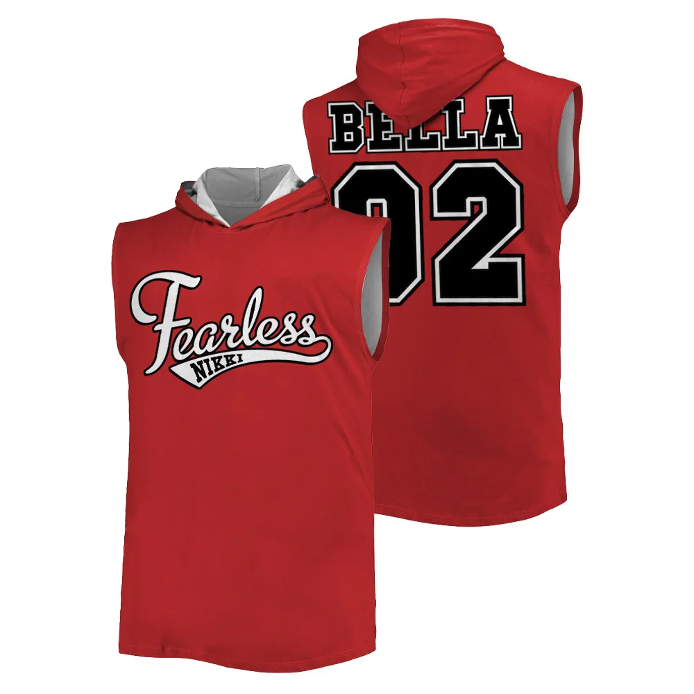 

Red Nikki Bella Fearless T-shirt WWE Summer 3D Printed hooded Vest Outdoor Sports Fitness Breathable fashion oversized tank top