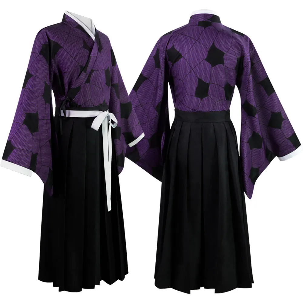 Kokushibo Cosplay Anime Demon Slayer disfraz Kimetsu No Yaiba Kokushibou Cosplay peluca Kimono Haori disfraces de Halloween para hombre