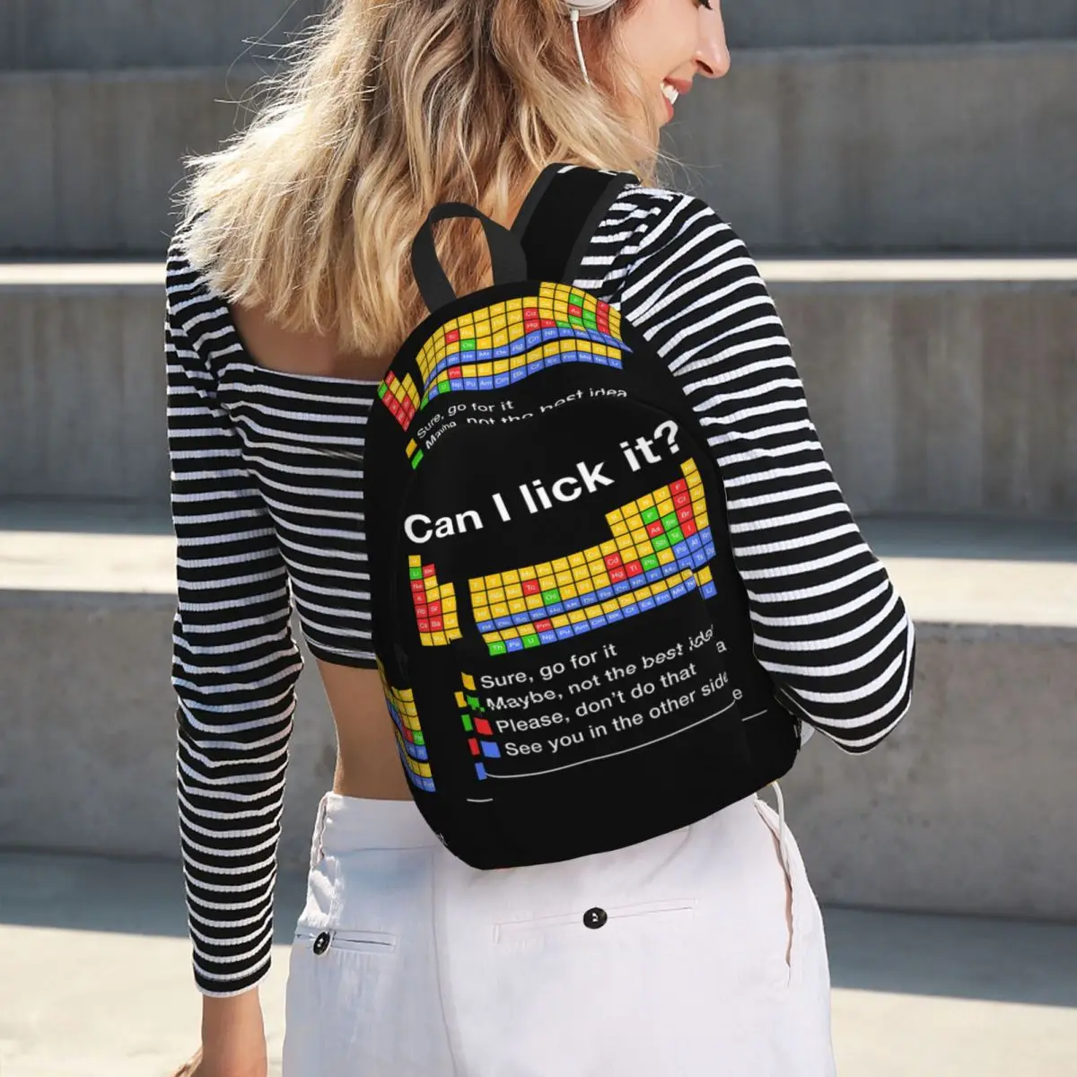 Can I Lick It Periodic Table Student Backpack School Bag Hiking Travel Daypack for Boys Girls Bookbag Shoulder Bags