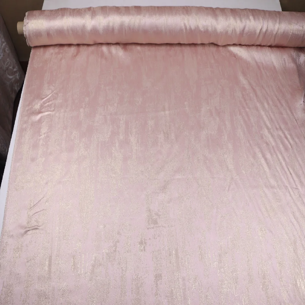 Modern Trendy Safe Comfortable Silk Metallic Fabric Pink base Shiny Lurex for Kimono Cloth Dress Shirt Lining Pants