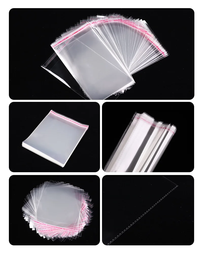 100PCS Opp Selbstklebende transparente Plastiktüte Kleidung Schmuck Verpackung Selbstklebende Keks Süßigkeiten Verpackung Zellophanbeutel – Detail 6