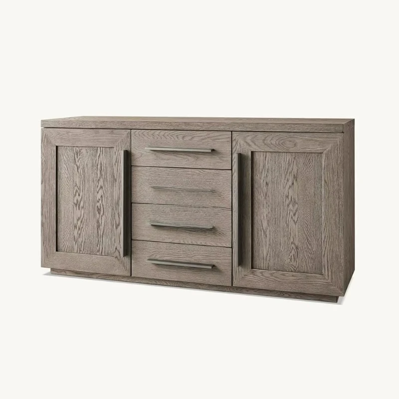

Modern Solid Oak Double Door Sideboard with Drawer Display Cabinet