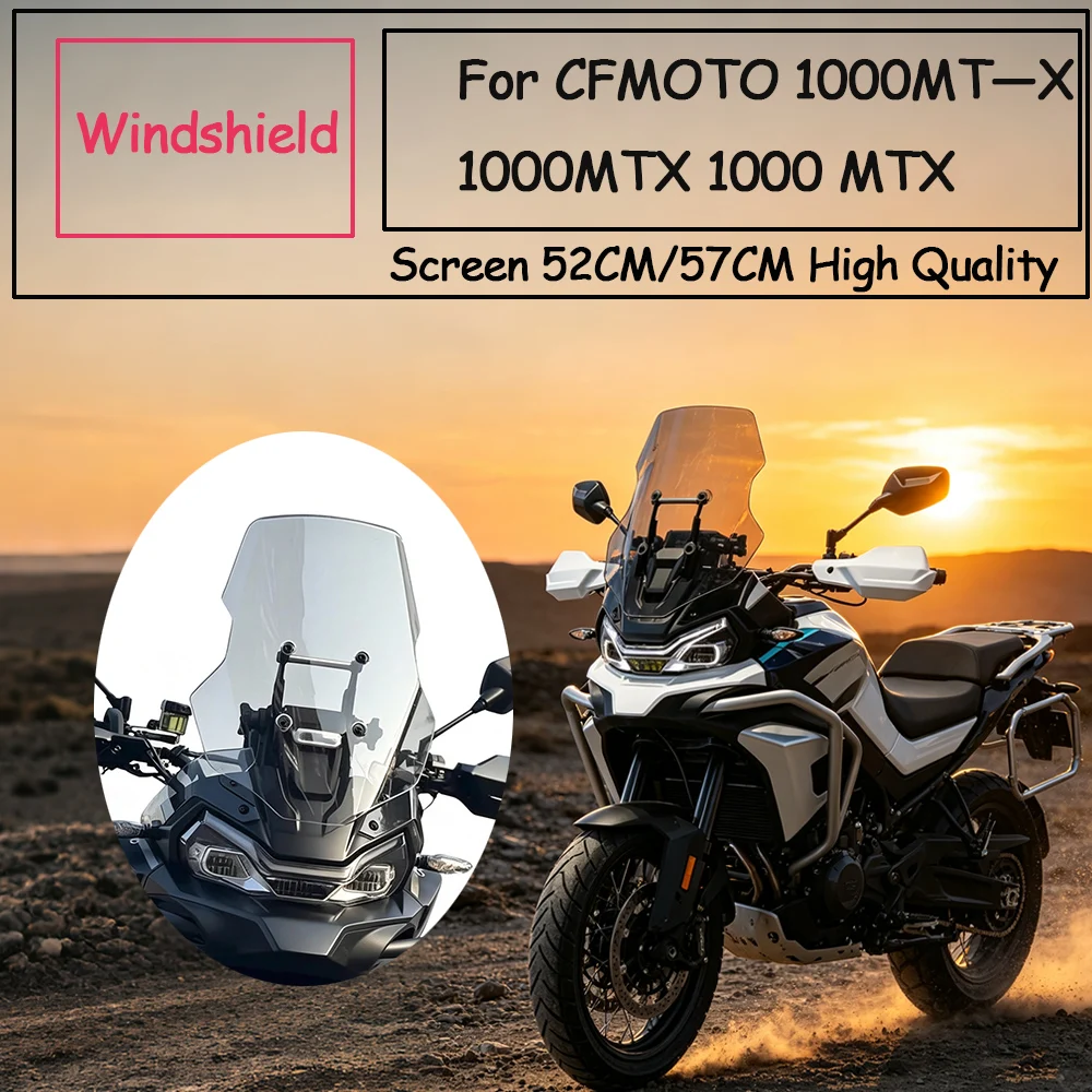 52CM/57CM Hochwertige Windschutzscheibe für CFMOTO 1000MT-X 1000MTX 1000 MTX Motorrad Windschutzscheibe Windabweiser Visier Grau
