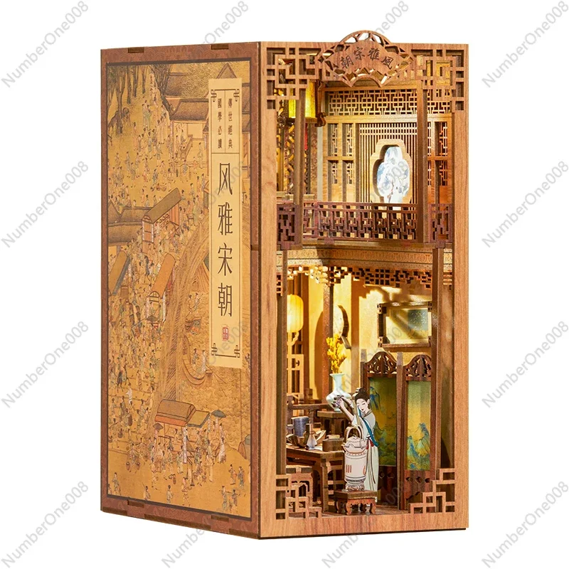 

Cutebee Elegant Song Dynasty Ancient Style Book Handmade Three-dimensional DIY Wooden Assembly Guochao Model Valentine'sday Gift