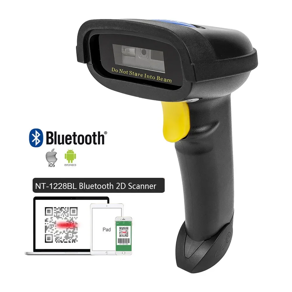 Escáner de código de barras inalámbrico portátil NETUM NT-1698W y NT-1228BL Bluetooth 1D/2D QR lector de código de barras PDF417 para IOS Android IPAD