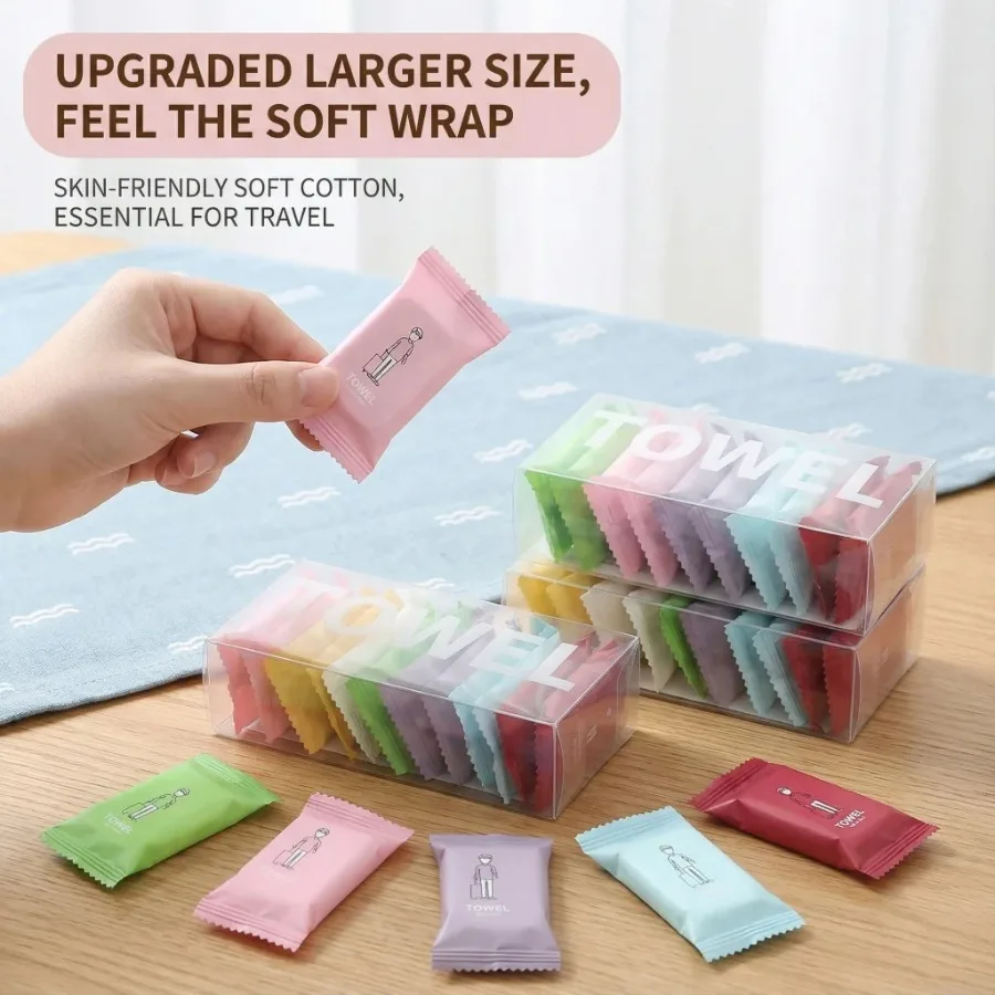 14PCS Compressed Face Towels, Portable Disposable Washcloths for Travel, Makeup Removal & Daily Cleansing - Image 6