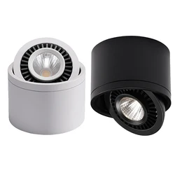 Angle Adjustable Dimmable Surface Mounted Downlight Ceiling Lamp 5W 7W 9W 15W LED COB Spot Light AC85-265V Ceiling Light