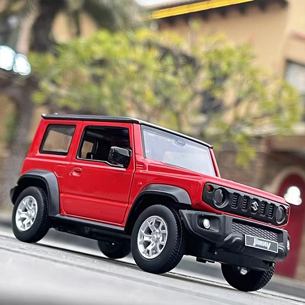 

Масштаб 1:26, модели Suzuki Jimny, автомобили, игрушки, 2 двери, открытые внедорожные со световой музыкой, миниатюрные автомобили для детей, украшения, подарки