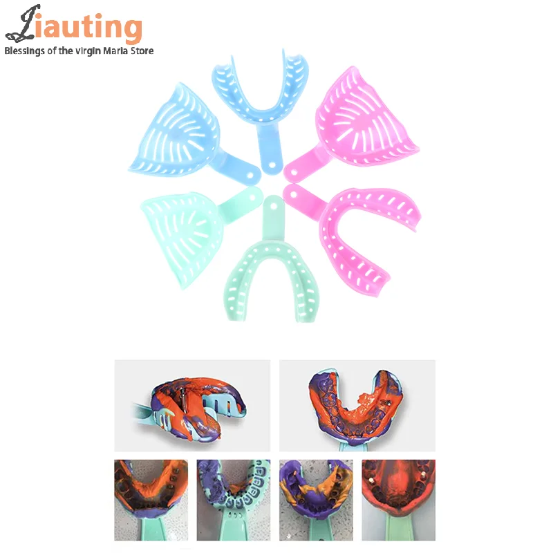 1 Pairs Disposable Plastic Dental Impression Trays Adult And Children Colorful Teeth Holder Kit Dental Central Supply Material