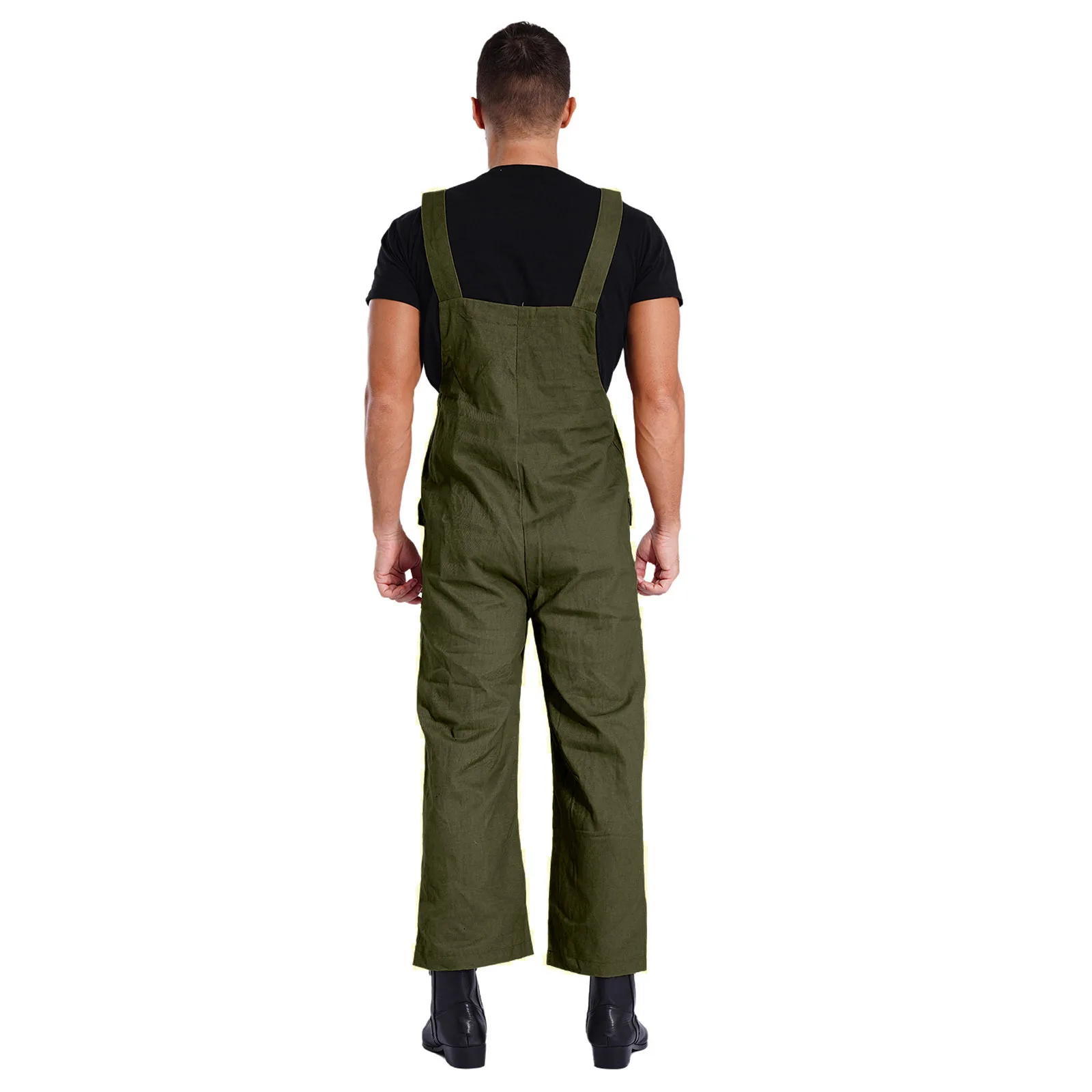 Loose Pant Bib Overalls Mens Working Uniform Rompers Pockets Cotton Cargo Pants Jumpsuit for Work-wear Dungarees