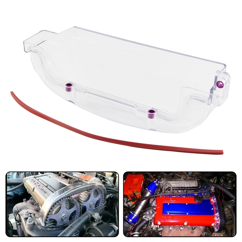 Clear Gear Cam Timing Belt Cover Fit  For Mitsubishi Eclipse EVO 1 2 3 4G63 DSM Turbo