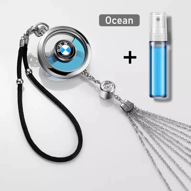 New Car Perfume Pendant Air Freshener Rearview Mirror For BMW E46 E90 Logo Pendant Hanging Perfume Empty Diffuser Car Decoration