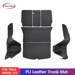 For Tesla Model Y 3 X S Leather Trunk Mats Fully Surrounded Waterproof Custom Exact Fit Floor Liners Car Accessories Interior