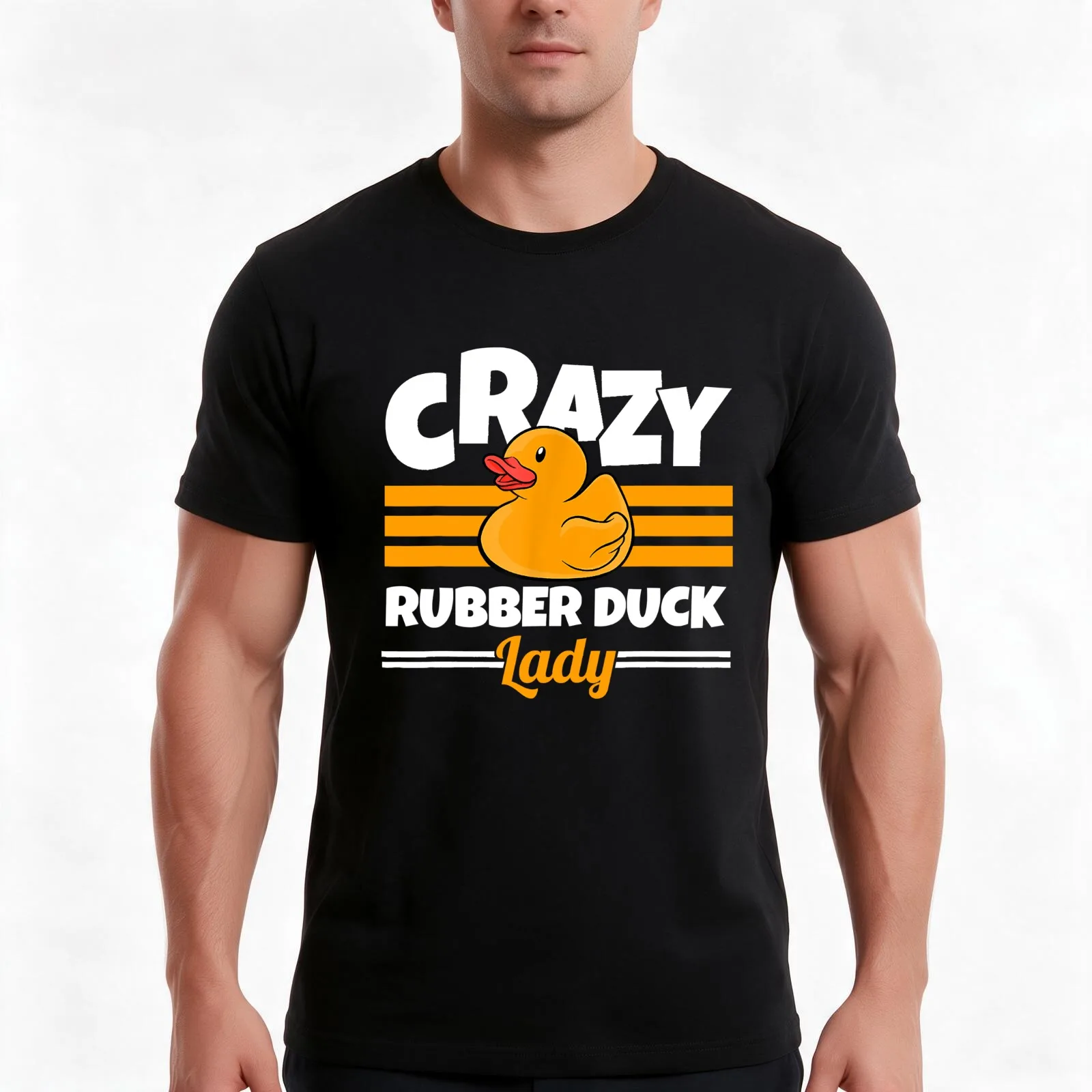 Crazy Rubber Duck Lady T-Shirt Summer Casual Cotton Tee Oversized Streetwear Tops Vintage Graphic Print Unisex Men Women