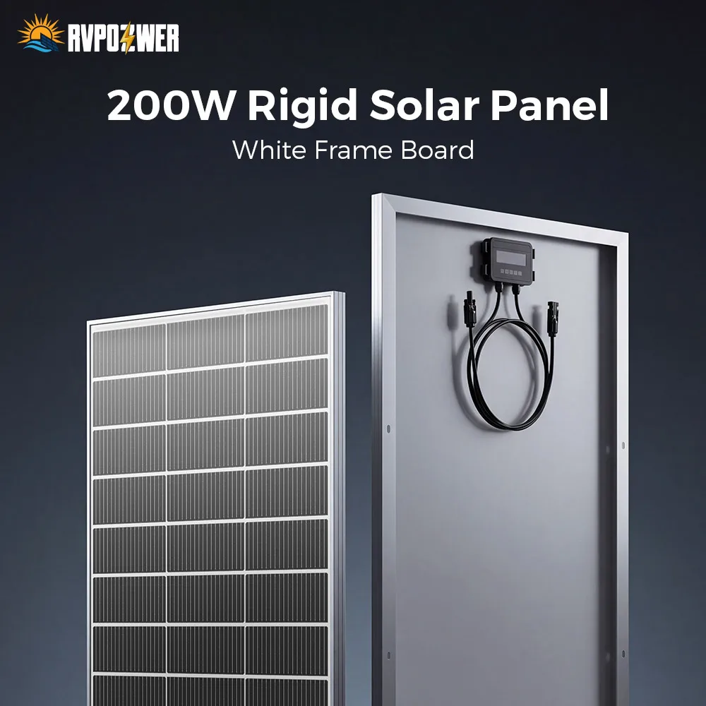 RVPOZWER 800W Rigid Solar Panels 18BB N-Type Mono Cells 24% High Efficiency PV Power for Home RV Charge System Outdoor Off-Grid Camping Wholesale