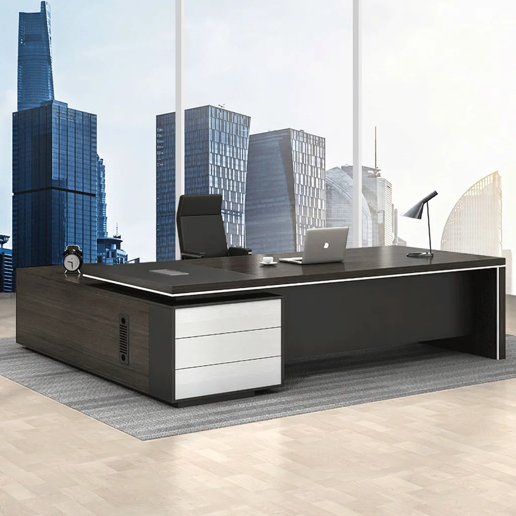 #High-end Minimalist Modern Executive Desk and Chair Set for Office Use Wood Material for Managers & Presidents
