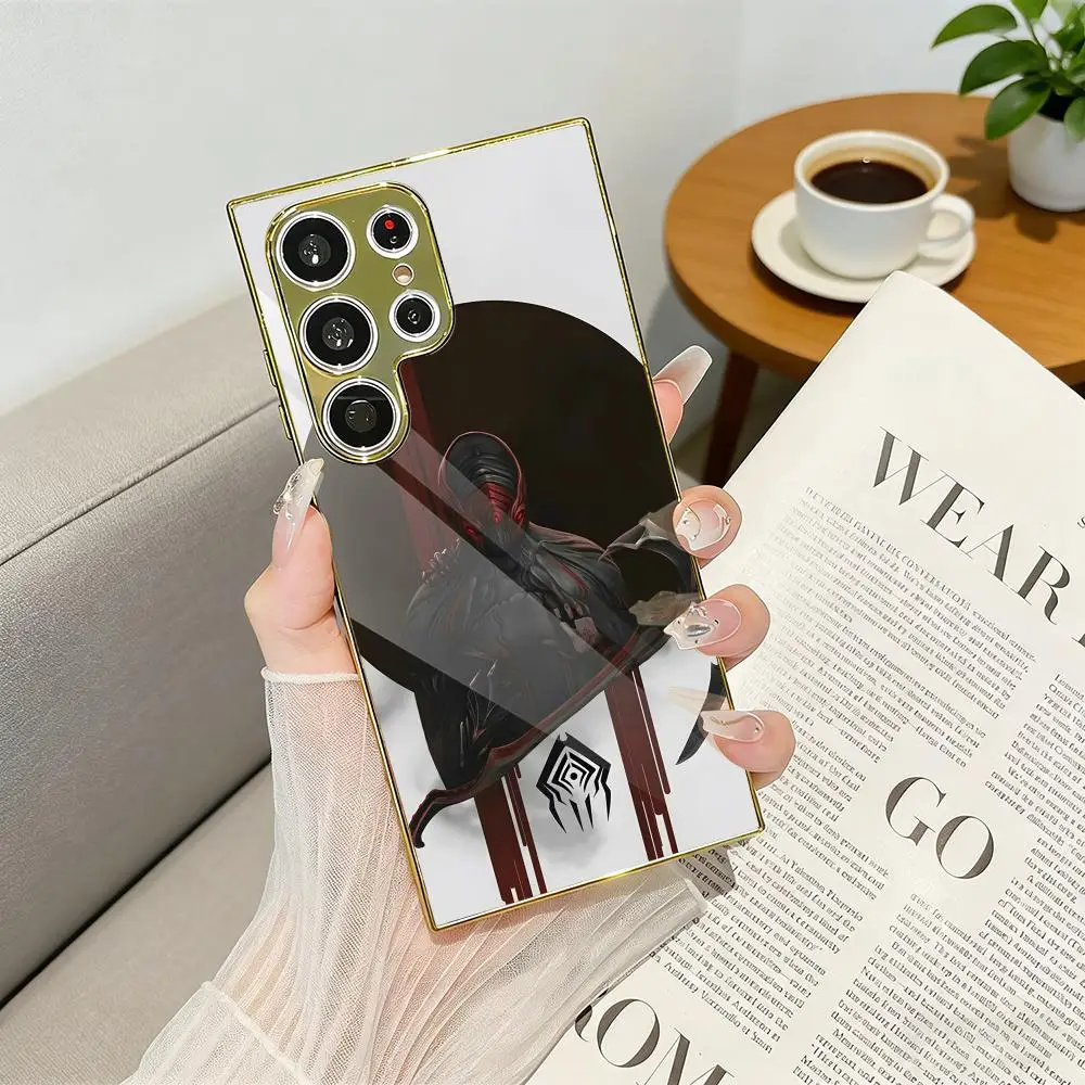 Video Game W-Warframe Phone Case Luxury Electroplated Metal Frame Case For Samsung Galaxy S25 S24 S23 Ultra