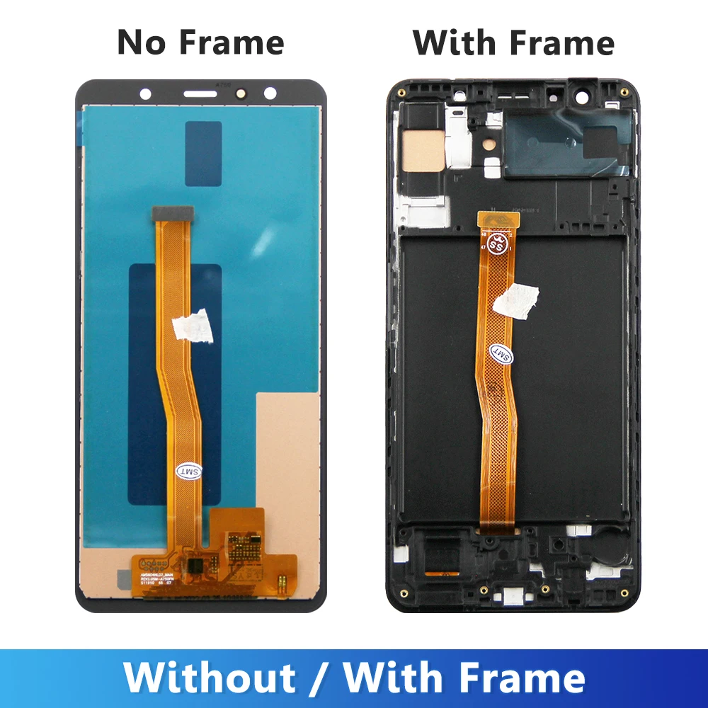 Display for Samsung A750 with Frame, for Samsung Galaxy A7 2018 A750 A750F Lcd Display Touch Screen Digital Assembly Replacement