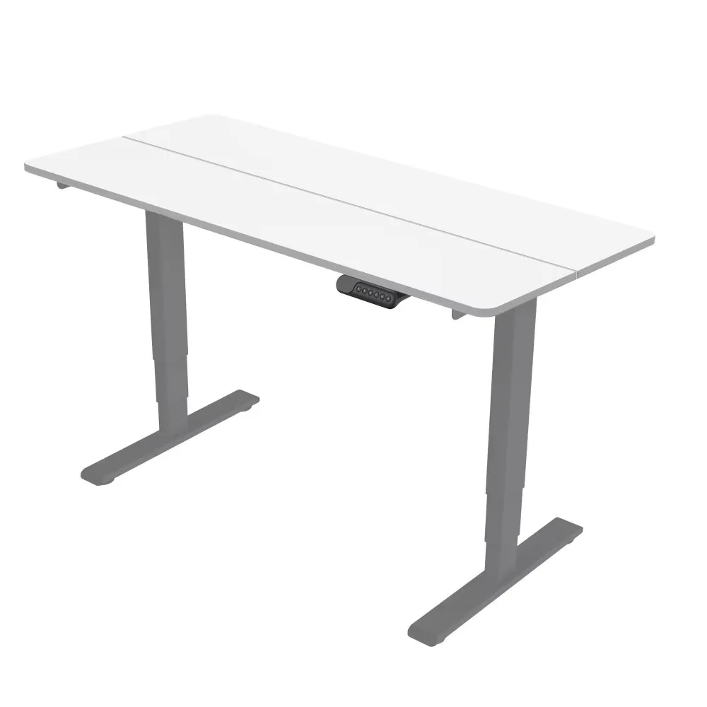 

55x28 Inch Electric Standing Desk Dual Motor 220LB Capacity Lapop Table Adjustable Height 3 Stage Legs Anti Collision for Office