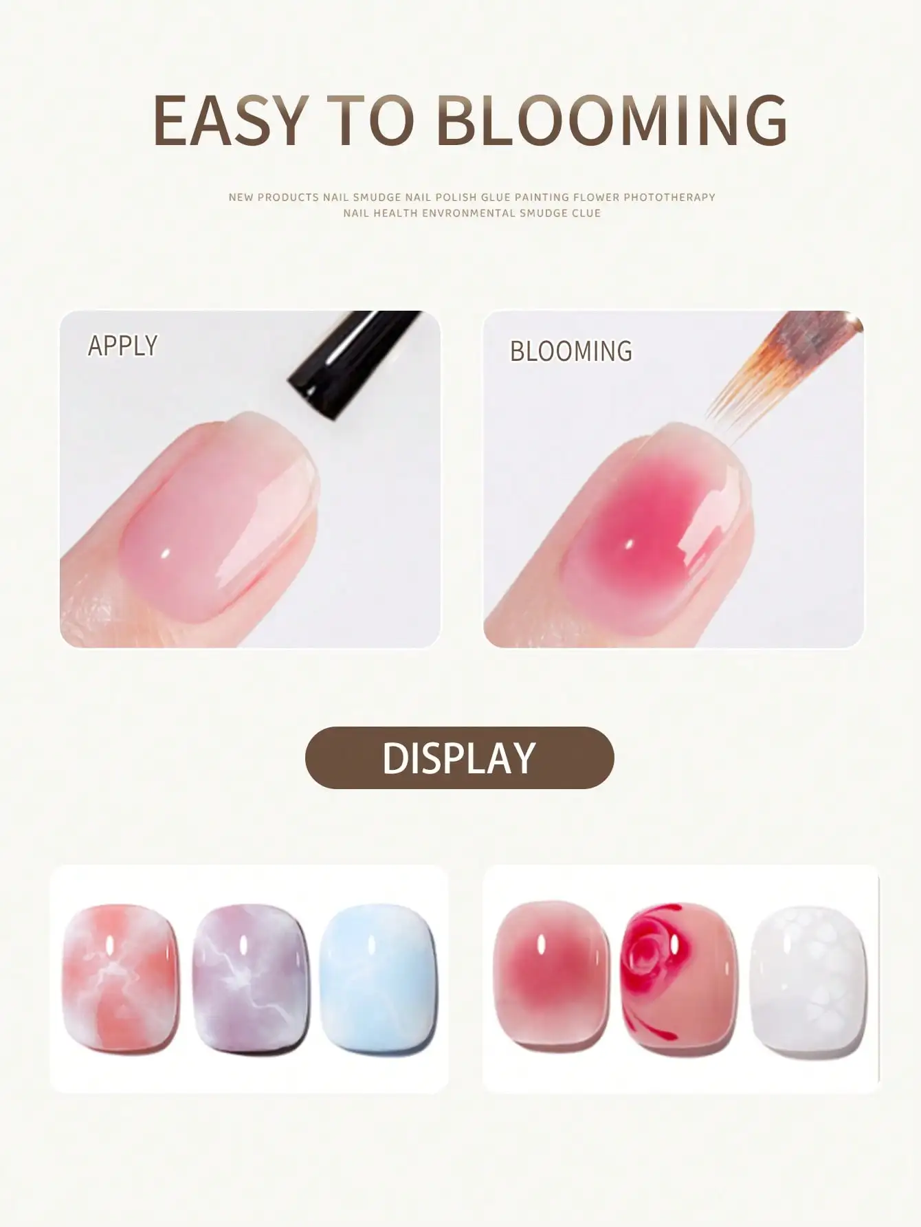 Vernis à ongles Gel à colle floraison, UV LED, tremper le dessus, scellant brillant, 15ml